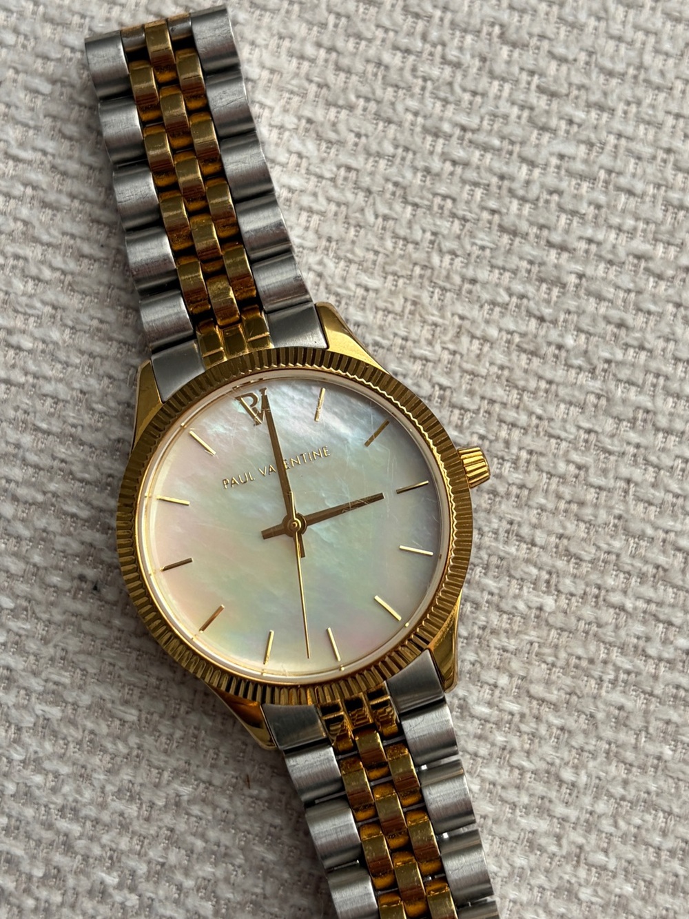 Two-Tone Mother-of-Pearl Women’s Watch — Gold & Silver